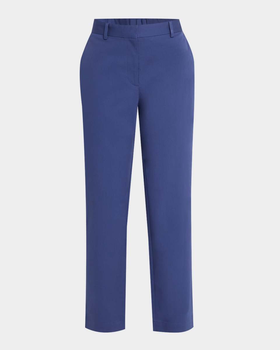 Cropped Stretch Cotton Twill Trousers
